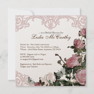 Bridal Showeinladung - Trellis Rose Vintag Einladung