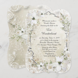 Bridal Showeinladung, Winter Wonderland, Halterung Einladung
