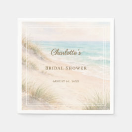 Bridal Shower beach coastal elegant Serviette