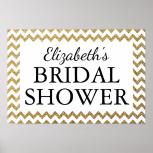 Bridal Shower Black & Gold Poster