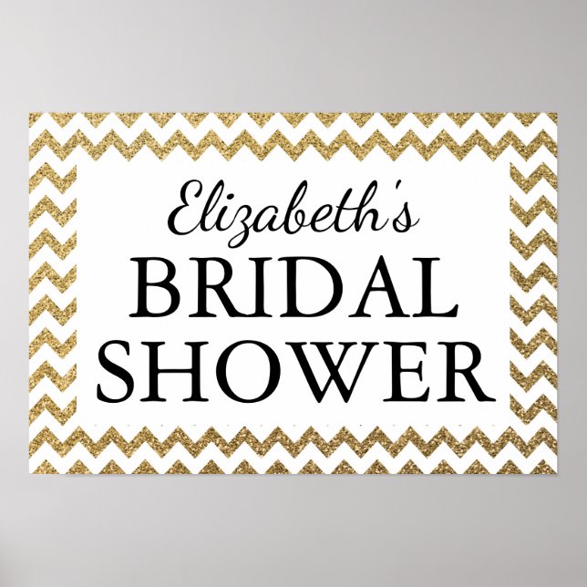 Bridal Shower Black & Gold Poster (Vorne)