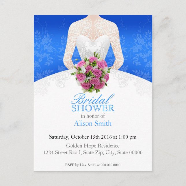Bridal Shower blue invitation (Devant)