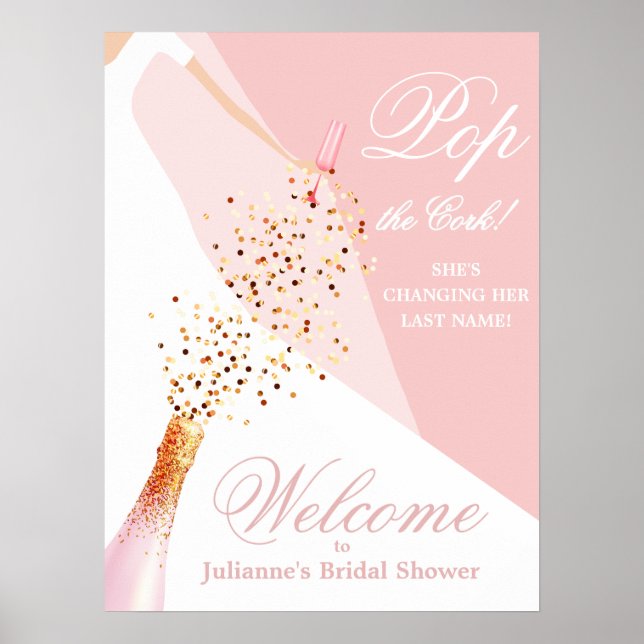 Bridal Shower Blush Pink Welcome Poster (Vorne)
