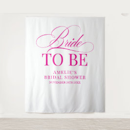 Bridal shower Bride to Be backdrop pink Wandteppich