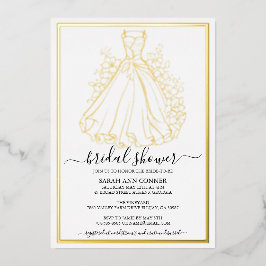Bridal Shower dress and flowers Folieneinladung