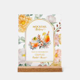 Bridal Shower Drink Bar Floral Mocktail Station Acrylschild