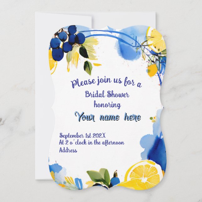 Bridal Shower Einladung "La Dolce Vita" Stil (Vorderseite)
