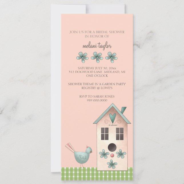 Bridal Shower Einladungen oder Garden Party Event (Vorderseite)