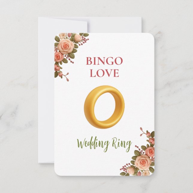 Bridal Shower Game Bingo Card – Wedding Ring (Vorderseite)