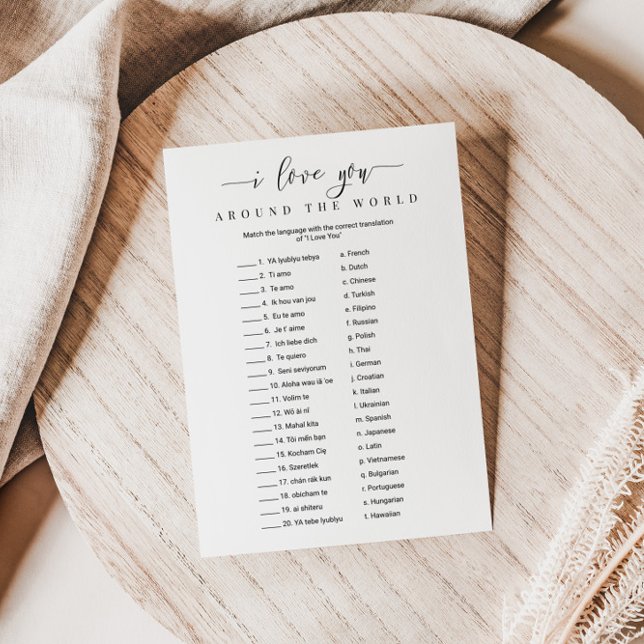 Bridal Shower Game I Love You Around the World Einladung (Von Creator hochgeladen)