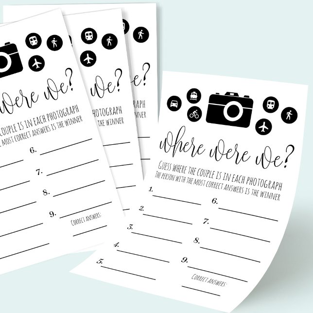 Bridal Shower Game Where Were We 9 Photos Card Flyer (Von Creator hochgeladen)