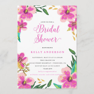 BRIDAL SHOWER INVITATION - Blume aus lila Gold Einladung