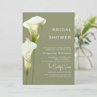Bridal Shower Invitation "Delicate Calla Lilies" Einladung