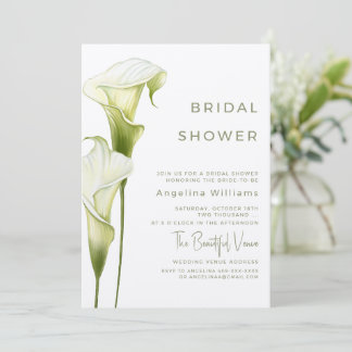 Bridal Shower Invitation "Delicate Calla Lilies" Einladung