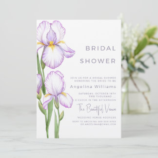 Bridal Shower Invitation "Delicate irises" Einladung