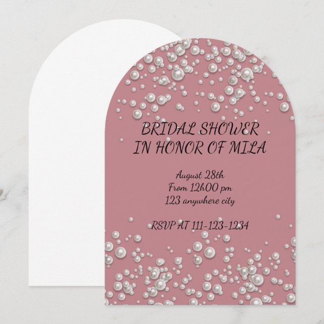 BRIDAL SHOWER INVITATION EINLADUNG (Vorne/Hinten)