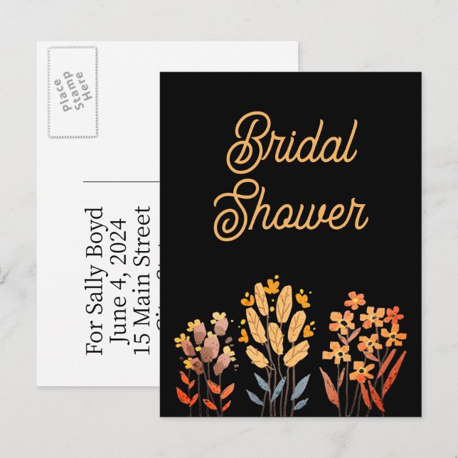 Bridal shower invitation postcards (Devant / Derrière)