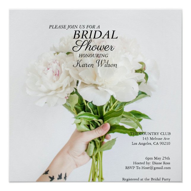 Bridal Shower Invitation RSVP Card Magnet Poster (Vorderseite)