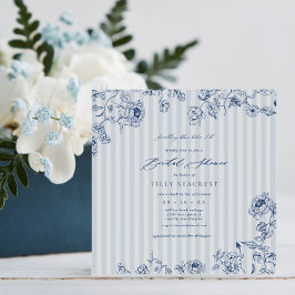 Bridal Shower Invitation Something Blue Stripes Einladung