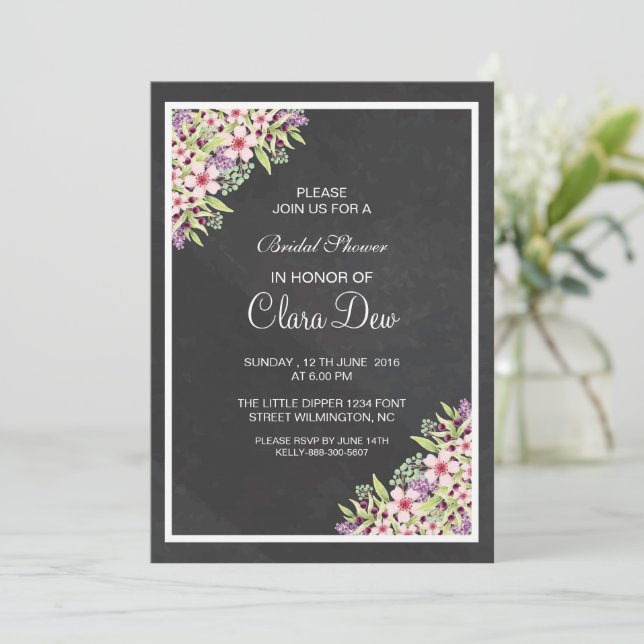 Bridal Shower Invitation Template Einladung (Stehend Vorderseite)