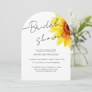Bridal Shower Invitation Watercolor Sunflower Einladung