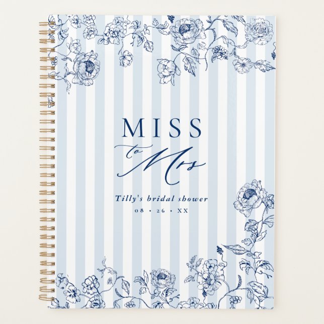 Bridal Shower Paper Planner Something Blue Book (Devant)