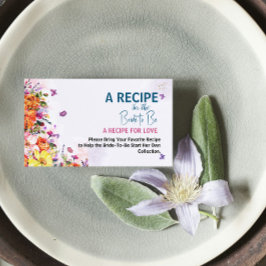Bridal Shower Recipe Request Spring Pastel Floral Begleitkarte