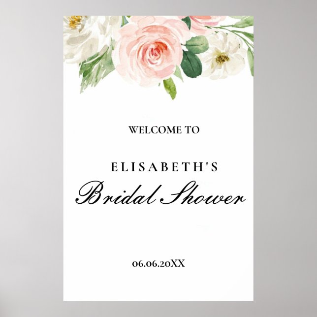 Bridal shower rosa oro floral Foam Boards Poster (Vorne)