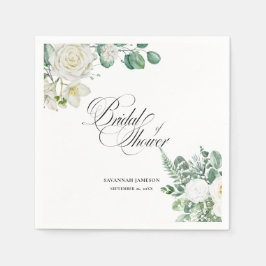 bridal shower welcome sign, eucalyptus bridal serviette