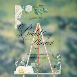 bridal shower welcome sign, eucalyptus bridal sign acrylschild