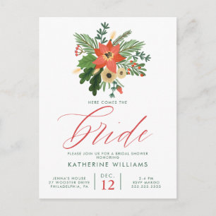 BRIDAL SHOWER Winter-Christmas-Strauß Postkarte