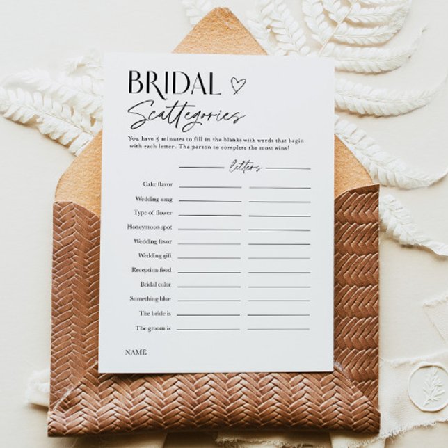 Bridal Shower Word Trivia Party Game Card Einladung (Von Creator hochgeladen)