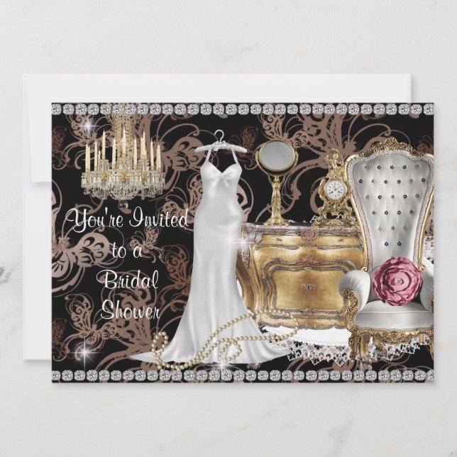 BRIDAL SHOWING INVITATION Antiquitätenpapier Einladung (Vorderseite)