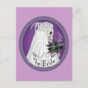 Bridal Skull - lila Postkarte