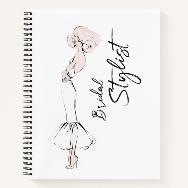 Bridal Stylist Girl in Hochzeitskleid Notizbuch (Vorderseite)