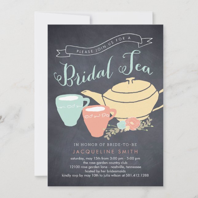 Bridal Tea Bridal Dusche Einladung (Vorderseite)