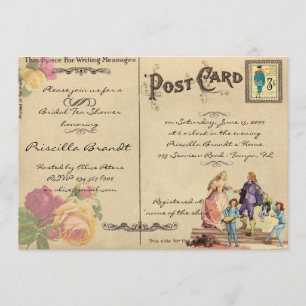 Bridal Tea Dusche Honorar, Stil alte Postkarte