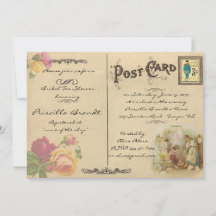 Bridal Tea Dusche Honorierung, Stil alte Postkarte