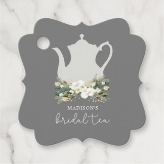 Bridal Tea Grau Blume Geschenkanhänger