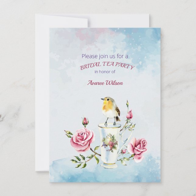 Bridal Tea Party Dusche Einladung (Vorderseite)