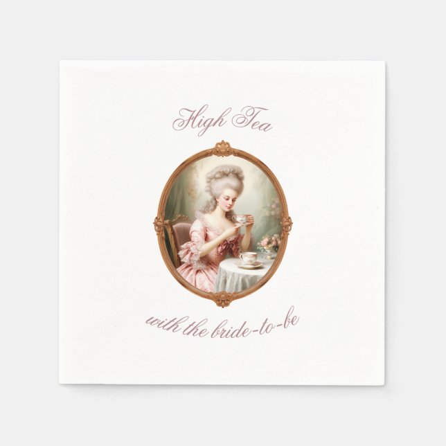 Bridal Tee Party Bachelorette Marie Antoinette Serviette (Vorderseite)