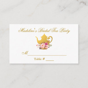 Bridal Tee Party Gold Rosa Platzkarte Begleitkarte