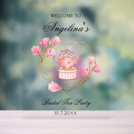 Bridal Tee Party Hochzeit Pink Tee Pot Acrylschild