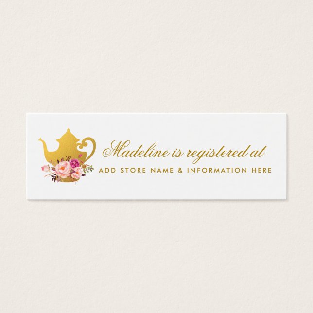 Bridal Tee Party Rosa Gold Registrierung Einsteckk (Vorderseite)