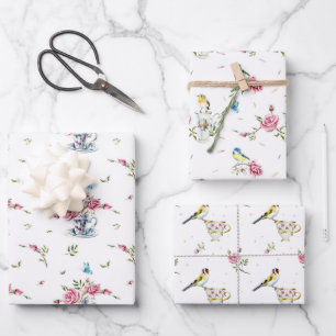 Bridal Tee Party Wasserfarben Geschenkpapier Set