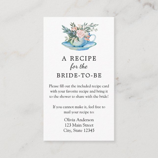 Bridal Tee Rezeptkarte Begleitkarte (Vorderseite)