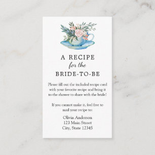 Bridal Tee Rezeptkarte Begleitkarte