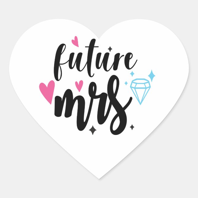 Bridal to be Future Mirs Wedding Engagmement Brida Herz-Aufkleber (Vorderseite)