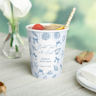 Bridal Toast On The Coast Seashells Bridal Shower Pappbecher