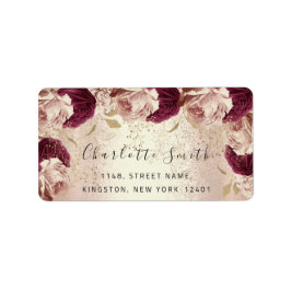Bridal UAWG Wedding Event Rose Marsala Adressaufkleber